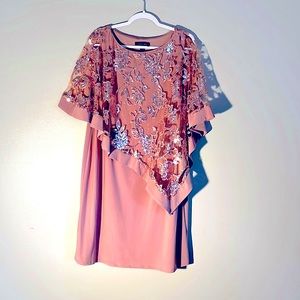 R&M Richards rose colored mauve dress